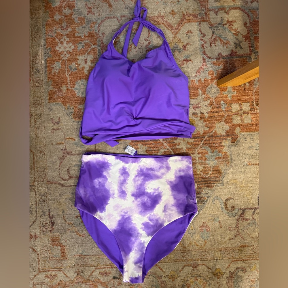 Purple Tie-Dye Bikini Set